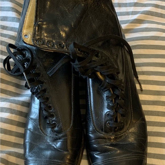 1940s vintage/antique black leather lace up boots - Picture 2 of 4